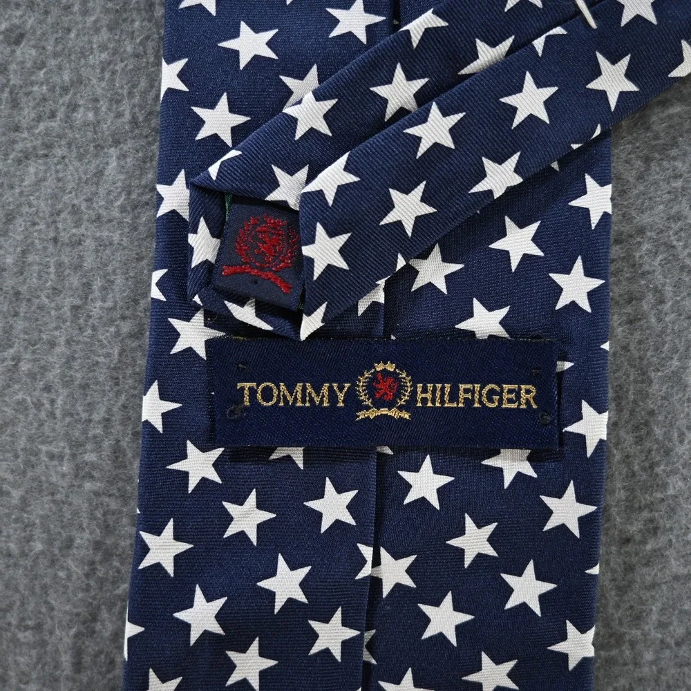 Tommy Hilfiger Mens‎ Stars and Stripes Americana Silk Necktie OS Navy Blue